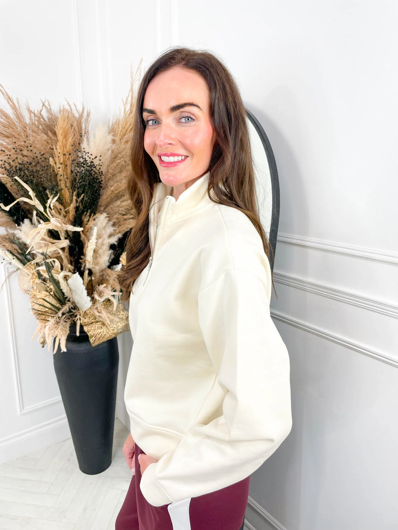 Solle Zip Jumper - Cream - Image 5