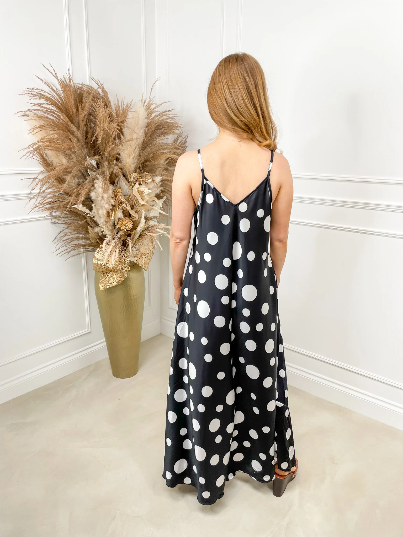 Suzie Midi Polka Dot Dress - Black - Image 4