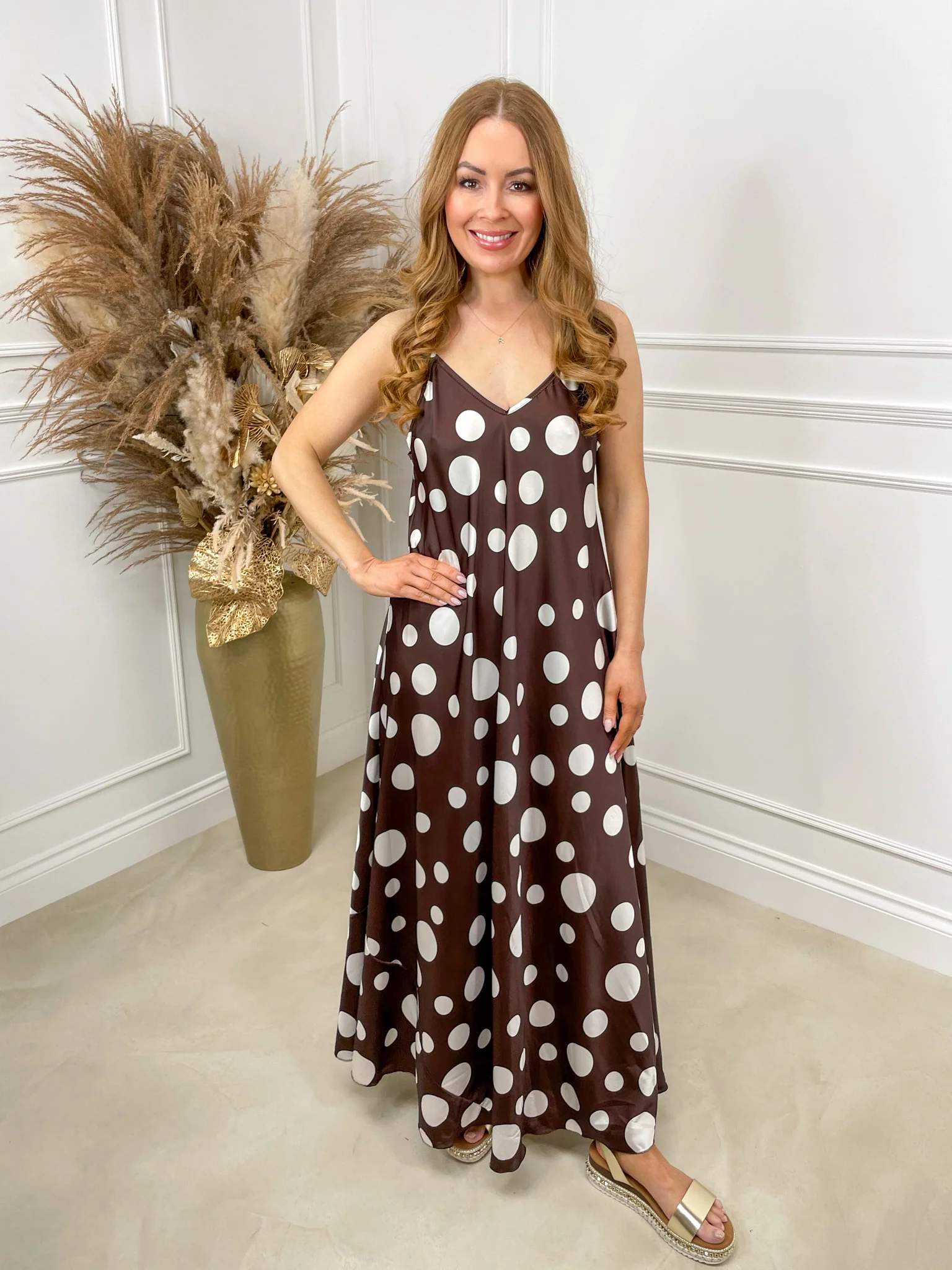 Suzie Midi Polka Dot Dress - Chocolate - Image 6