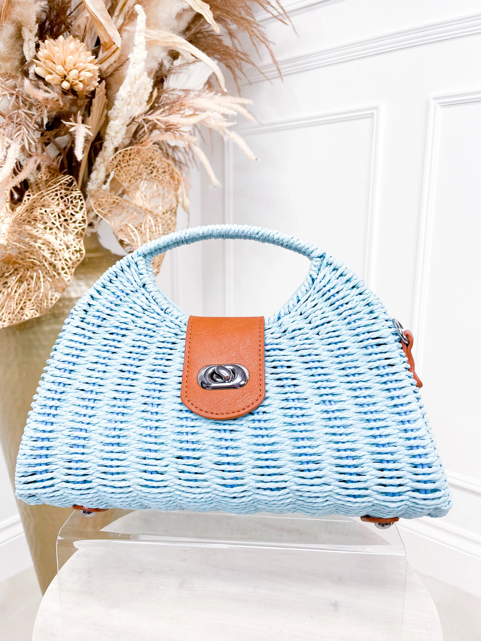 Tilly Woven Bag - Aqua