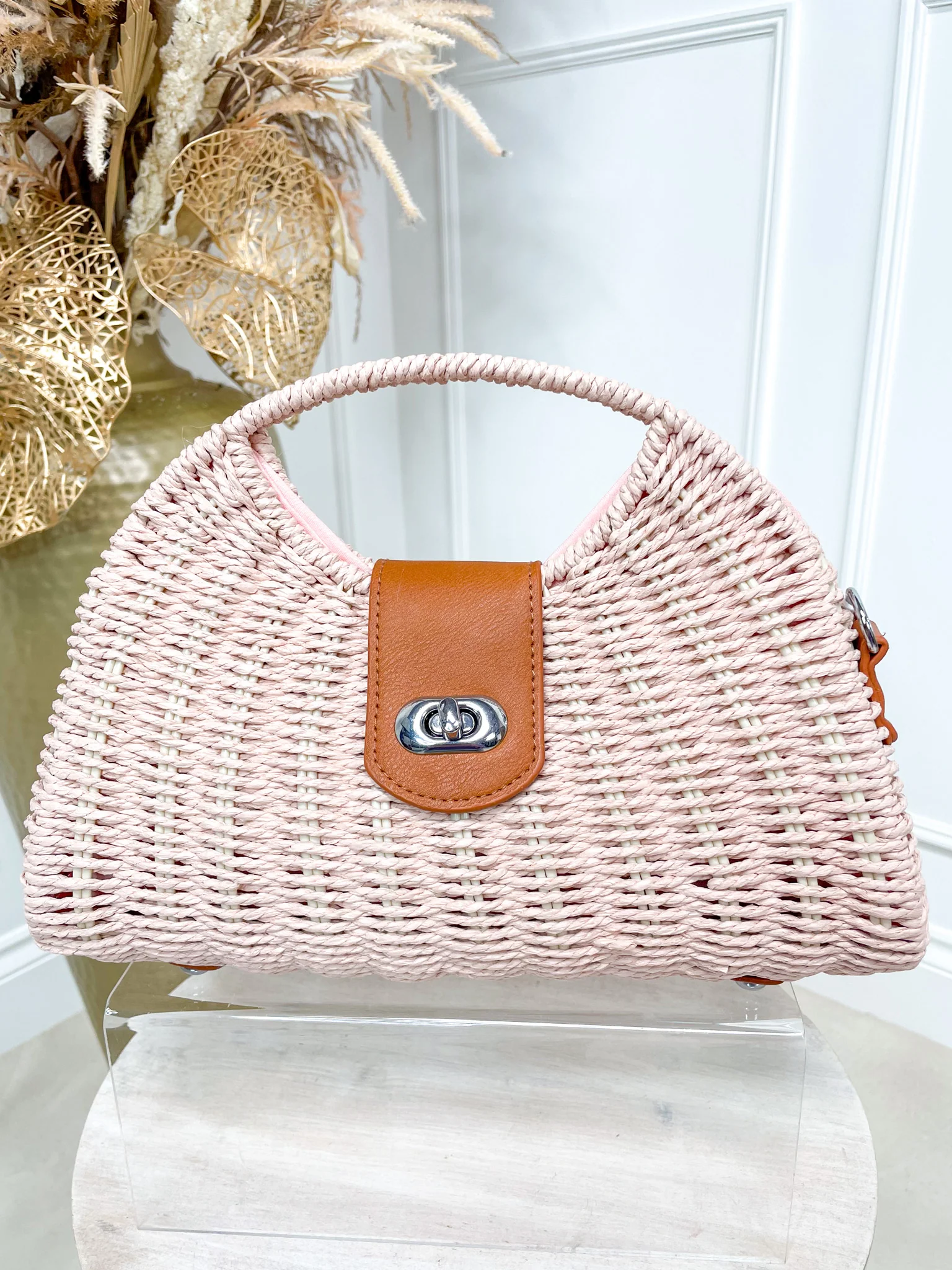 Tilly Woven Bag - Pink