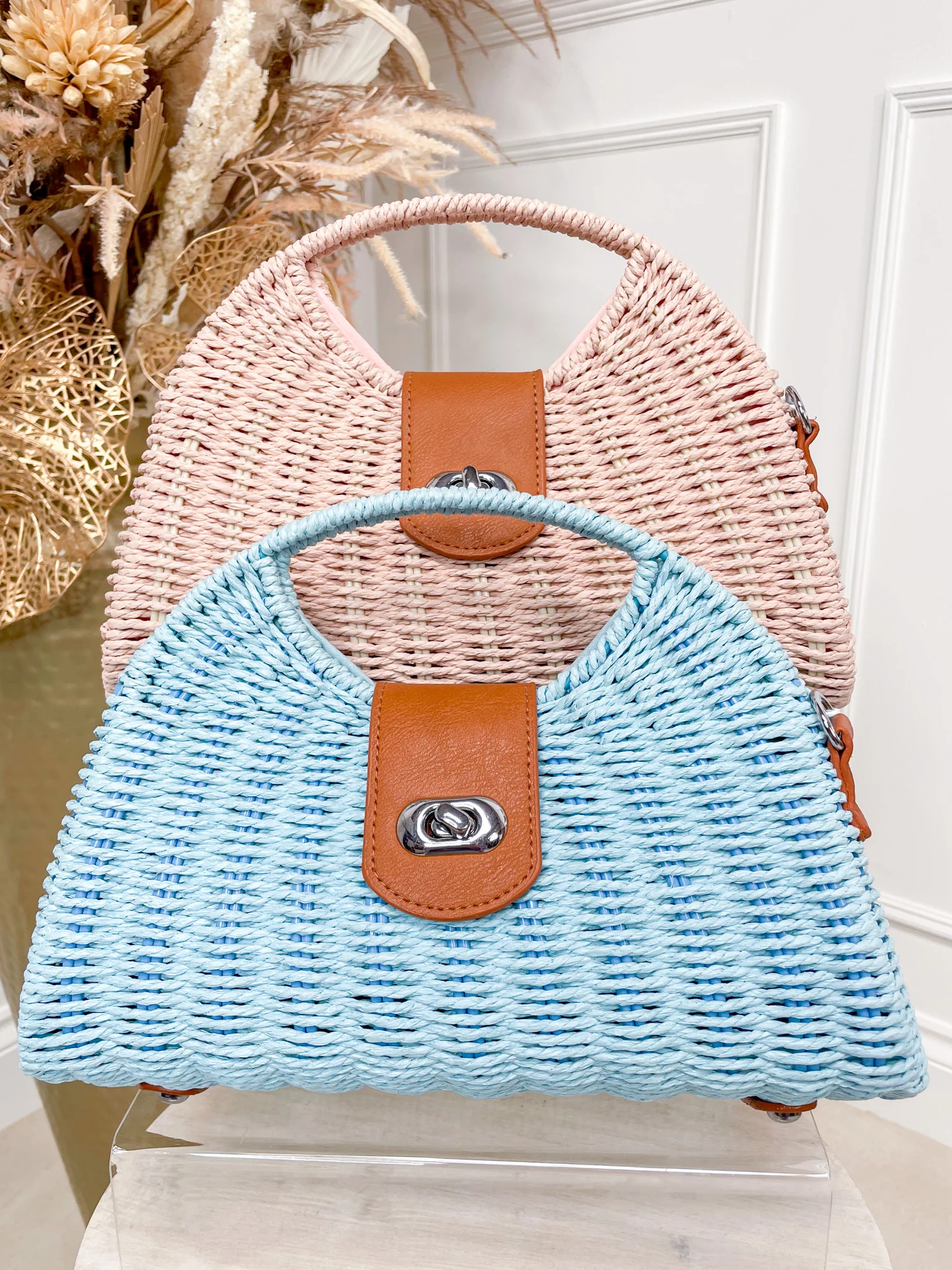 Tilly Woven Bag - Pink - Image 2