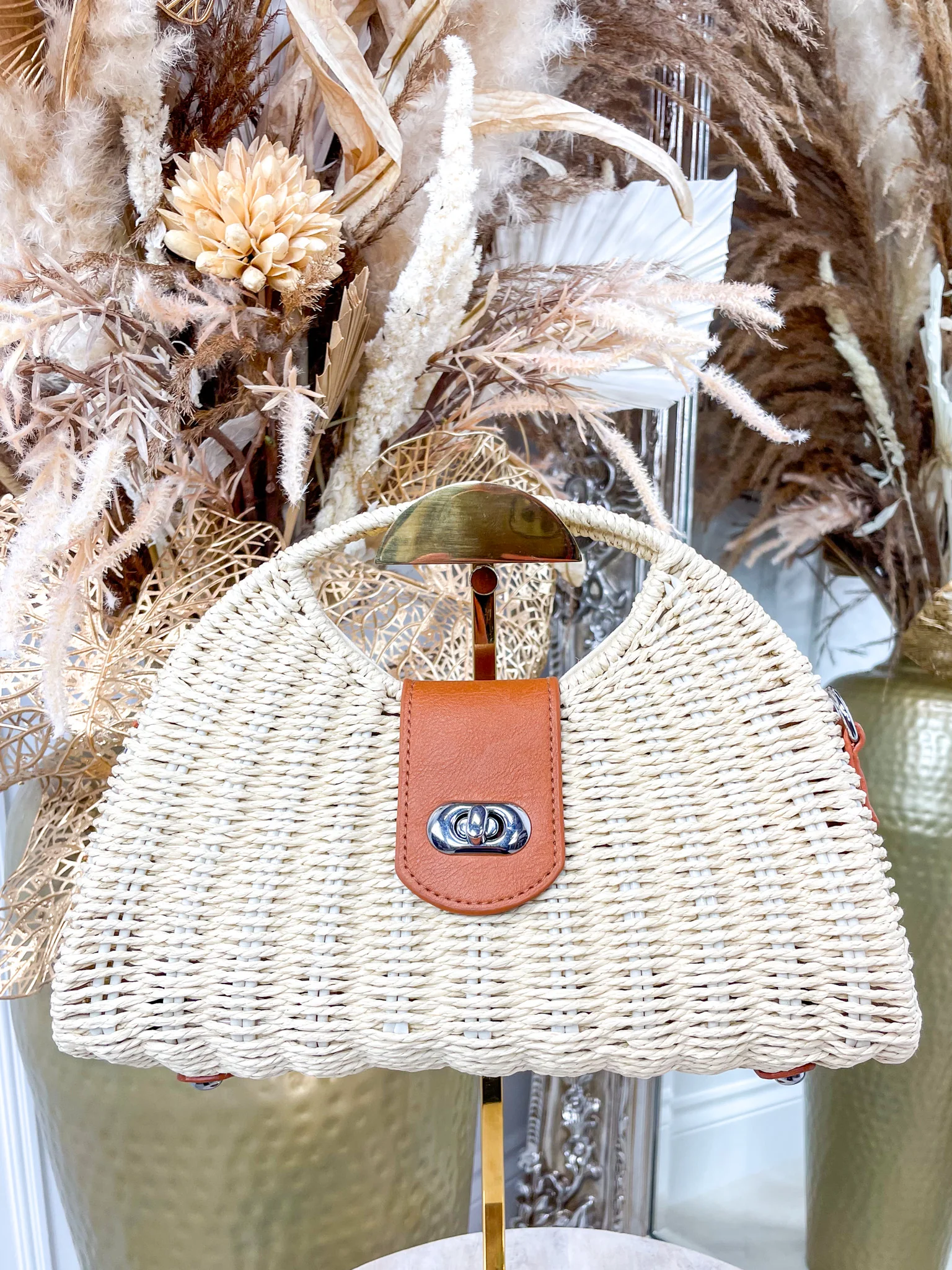 Tilly Woven Bag - Beige - Image 2