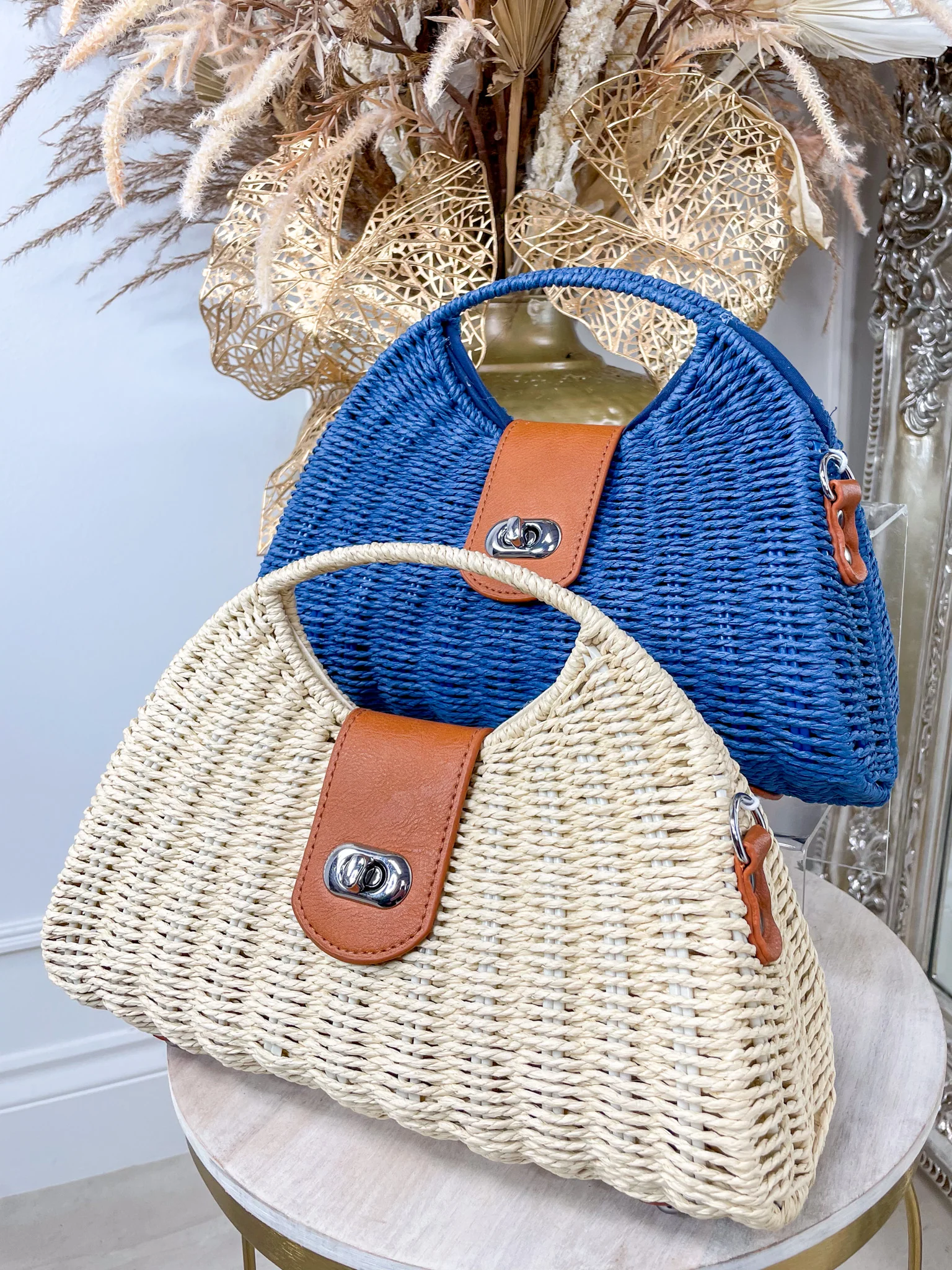 Tilly Woven Bag - Beige - Image 3