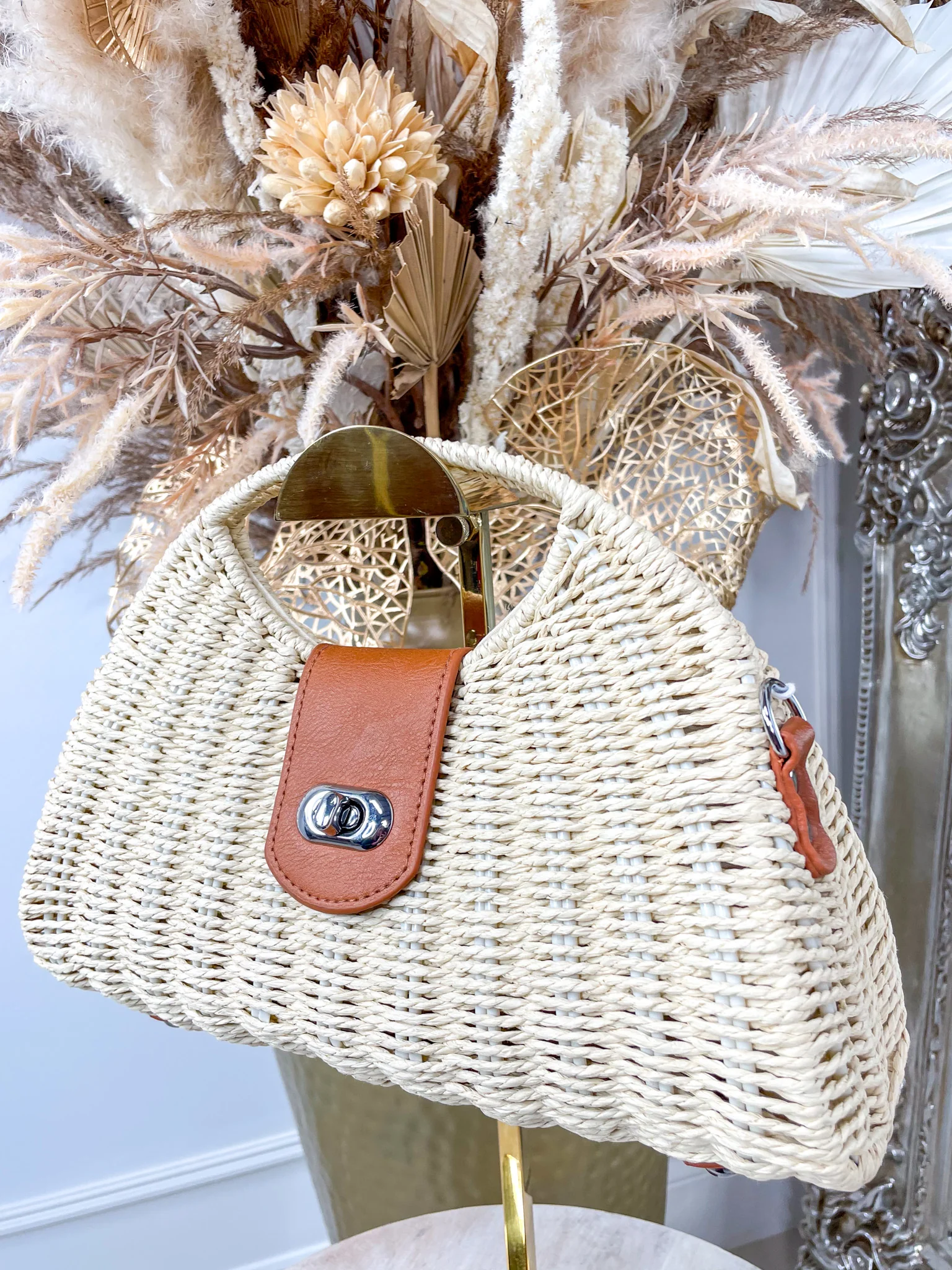 Tilly Woven Bag - Beige - Image 4