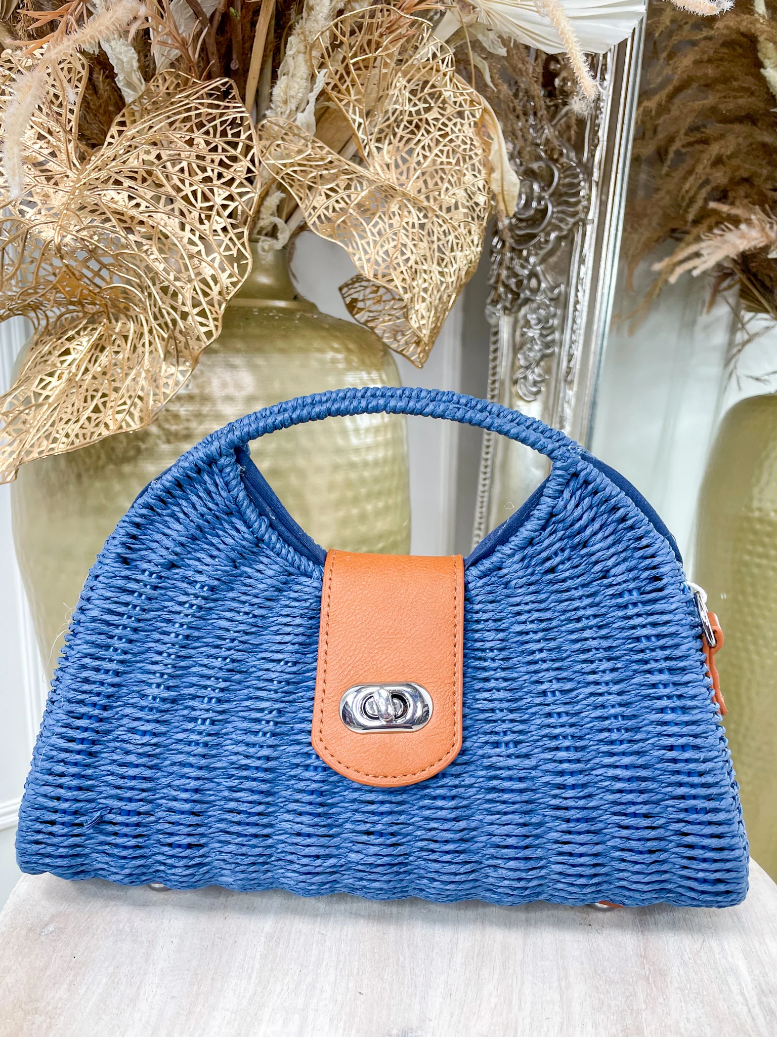 Tilly Woven Bag - Blue