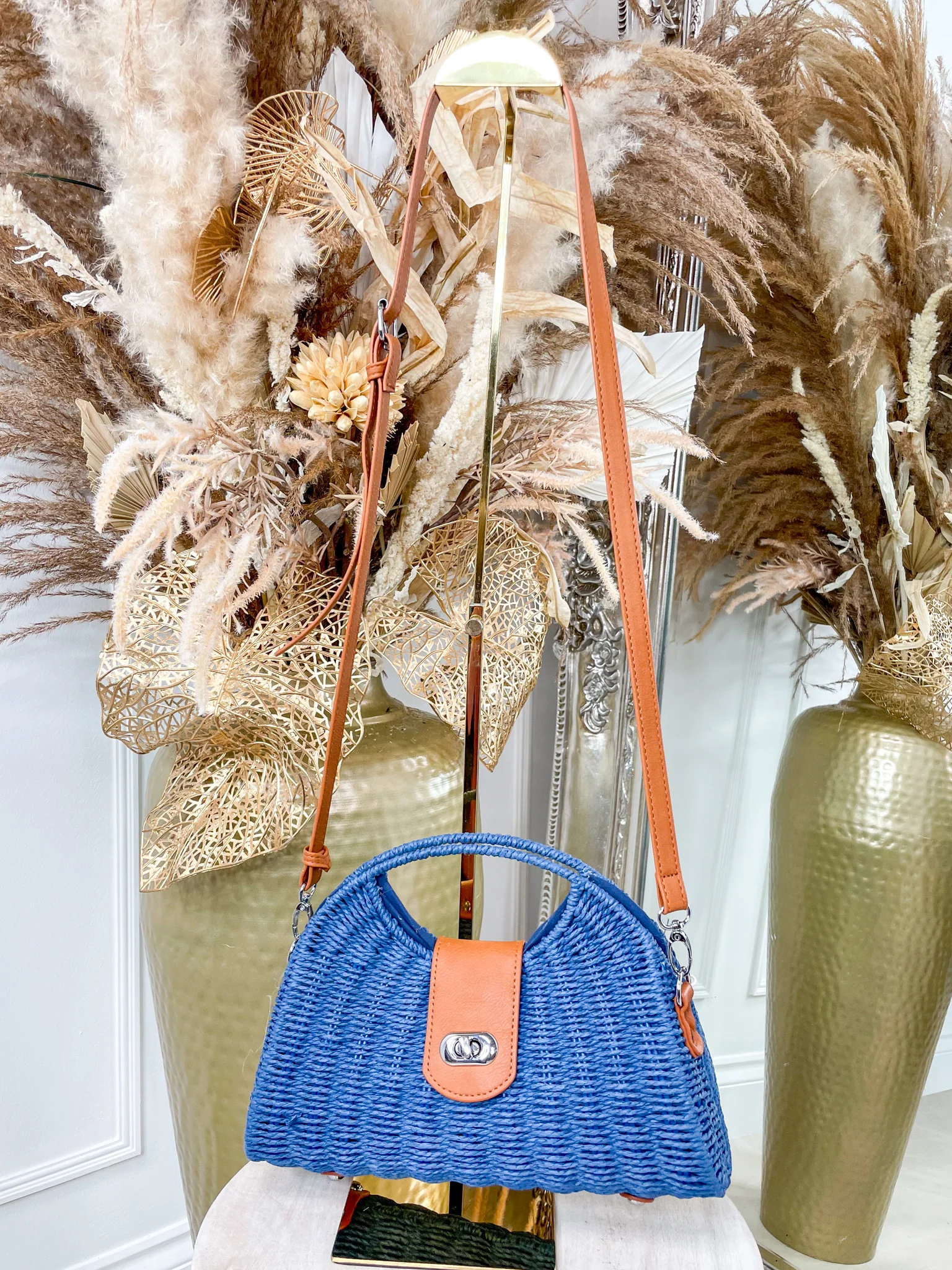 Tilly Woven Bag - Blue - Image 2