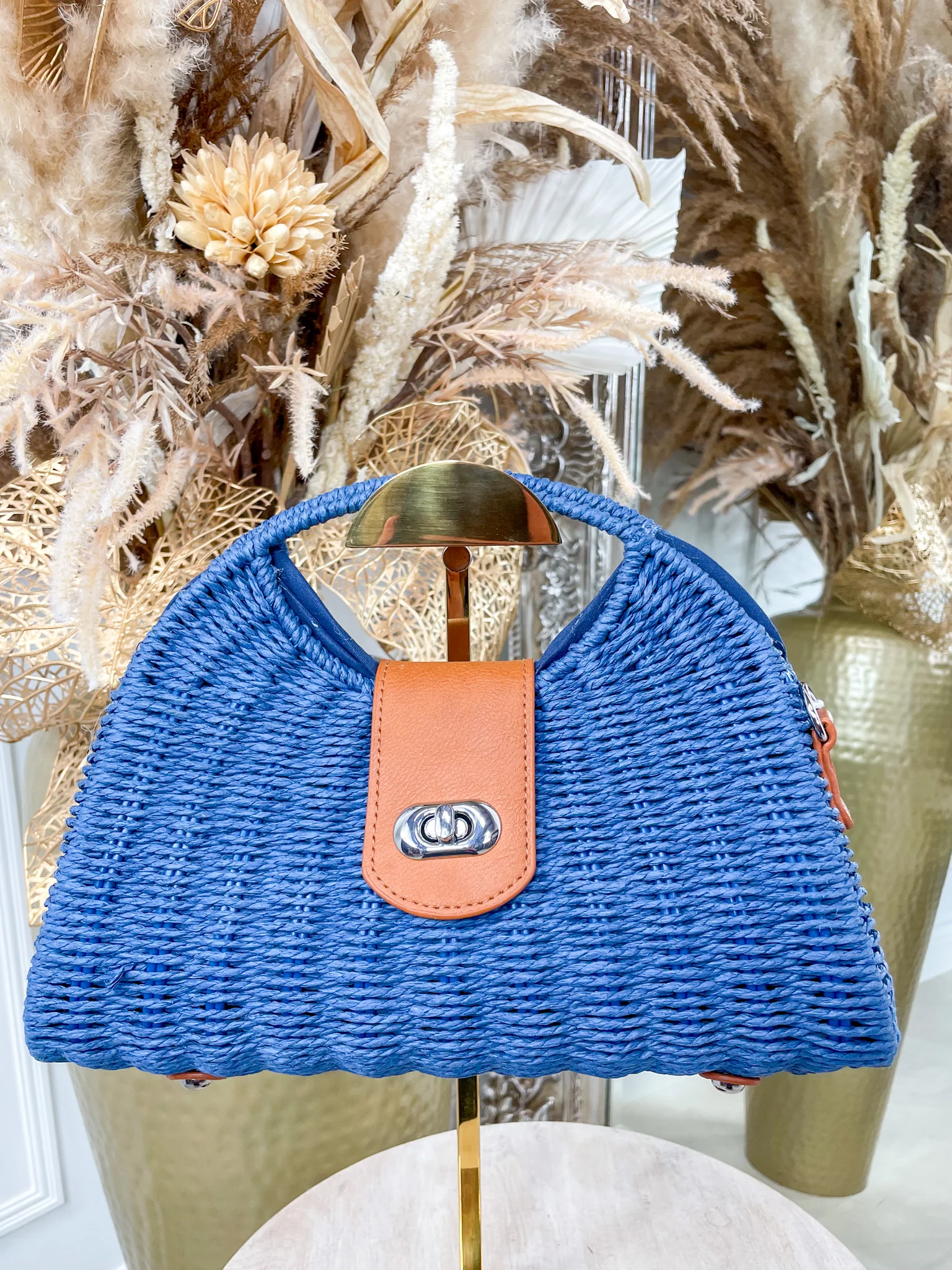 Tilly Woven Bag - Blue - Image 5