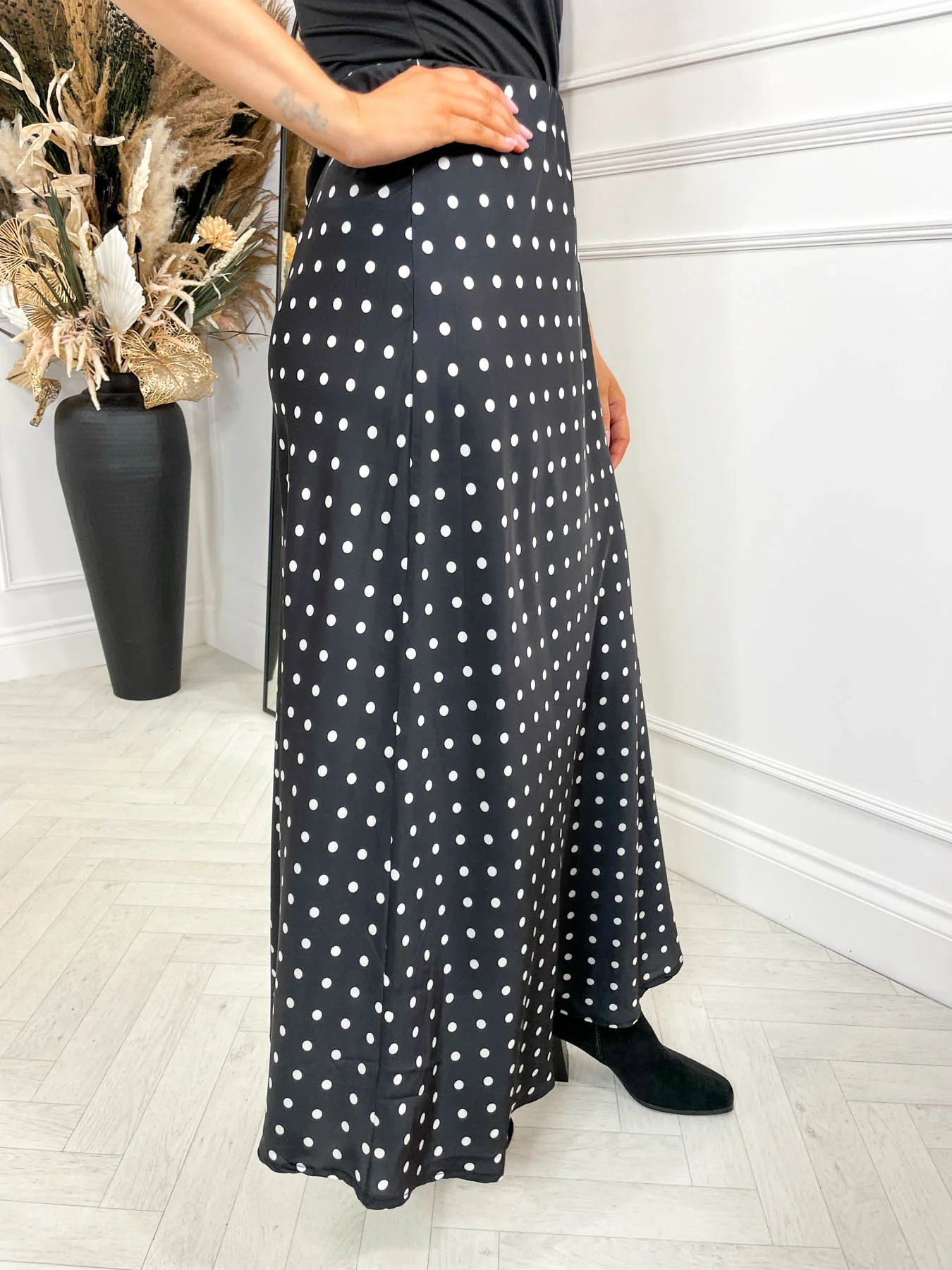 Valentina Polka Dot Skirt - Black - Image 7