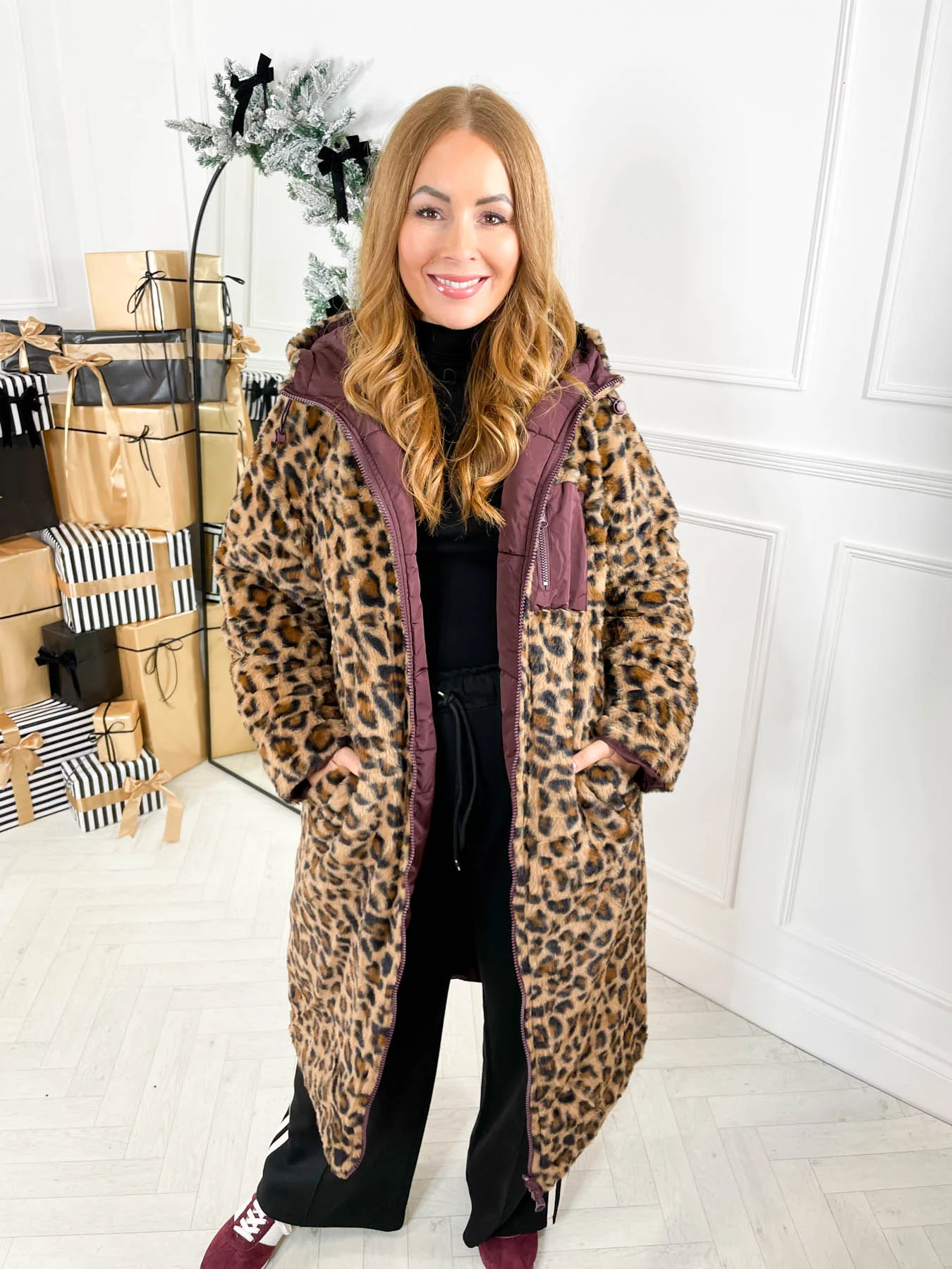 Wild Side Reversible Coat - Burgundy - Image 3