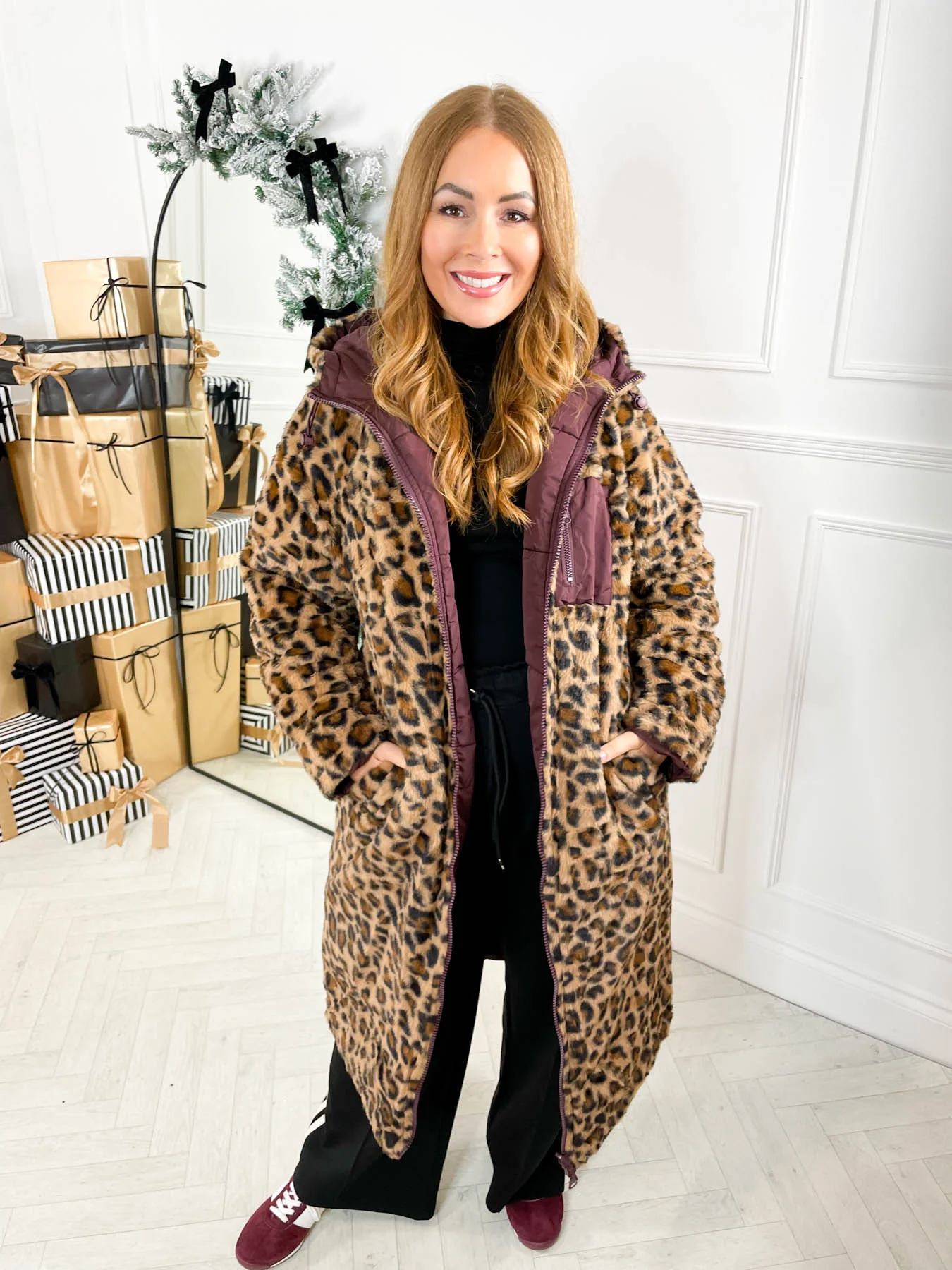 Wild Side Reversible Coat - Burgundy - Image 8